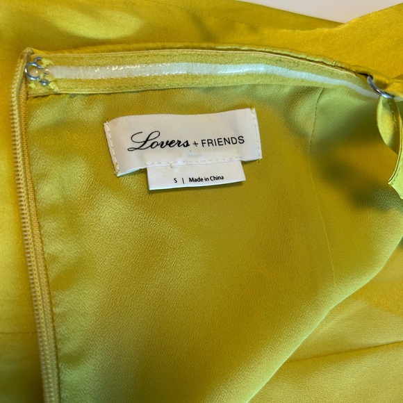 LOVERS + FRIENDS Karen Faux Wrap Skinny Strap One Shoulder,Chartreuse Mini, Sz S - Picture 11 of 12